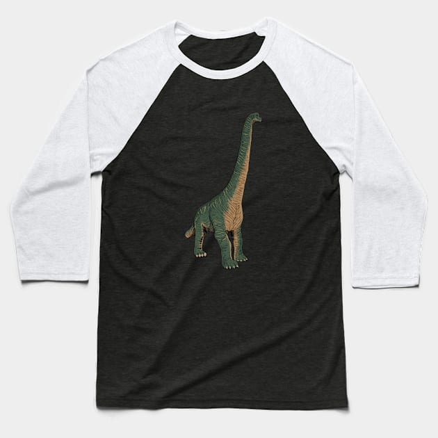 Drawing of the Brachiosaurus Baseball T-Shirt by Modern Medieval Design